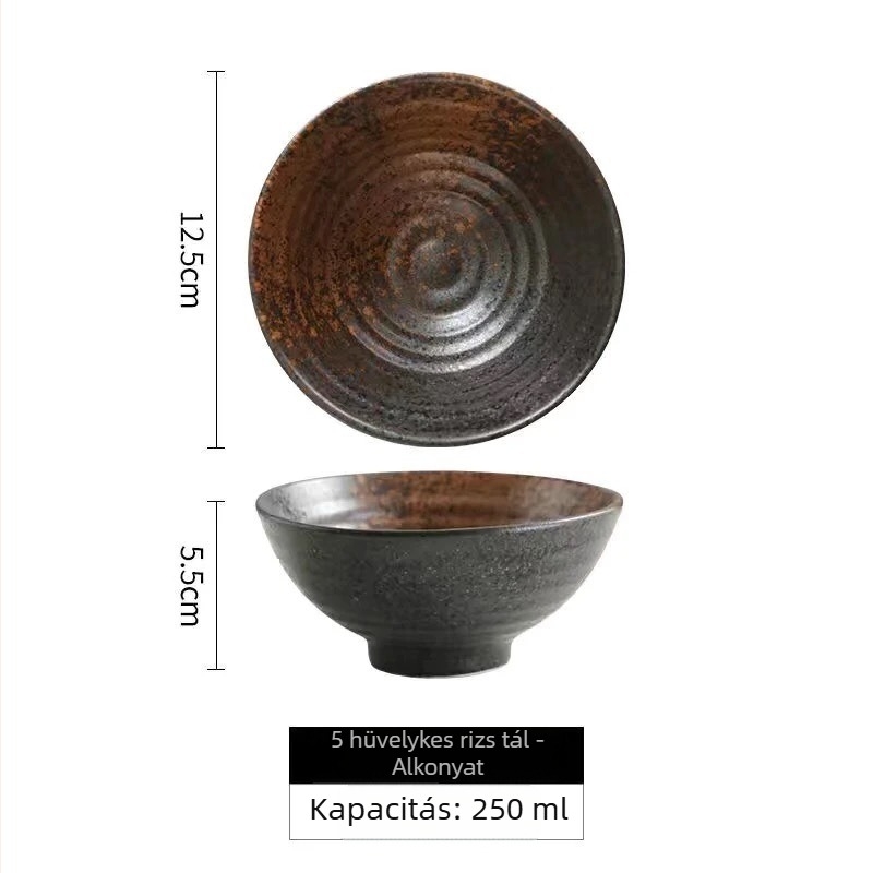 Japán stílusú porcelán rizs tálak – kör alakú, mikrohullámú sütőben használható, színes máz bevonat, logó testreszabható, étkészlet
