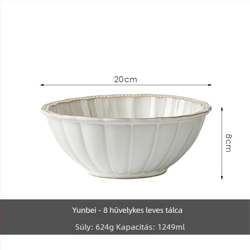 Kerámiás tál Half sugar, könnyű luxus retro stílus, mikrohullámú sütőben használható