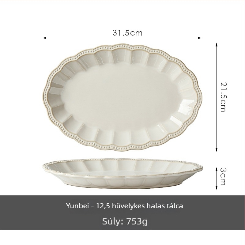 Kerámiás tál Half sugar, könnyű luxus retro stílus, mikrohullámú sütőben használható