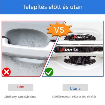 Autó ajtóvédő szalag karbon mintával – univerzális 8-darabos készlet ragasztó alapú védelem az ajtókhoz és kilincsekhez, ütkozés elleni védelem