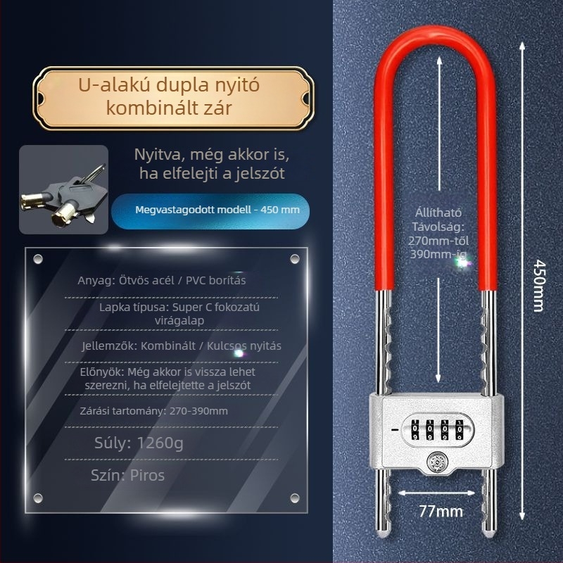 Személyre szabható kombinációs zár, vas test, modell: Egyéb, márka: Egyéb