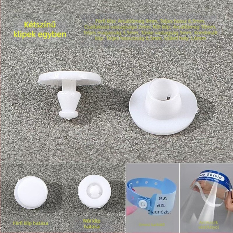Anti-theft csat címkével és csuklópánttal (műanyag, nyomógomb, Tammy)