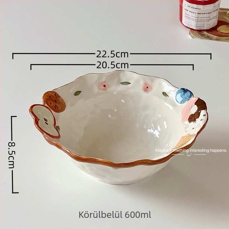 Porcelán mélytál ins-stílusú, underglaze felülettel, kör alakú, mikrózható, reggelire és desszerthez.