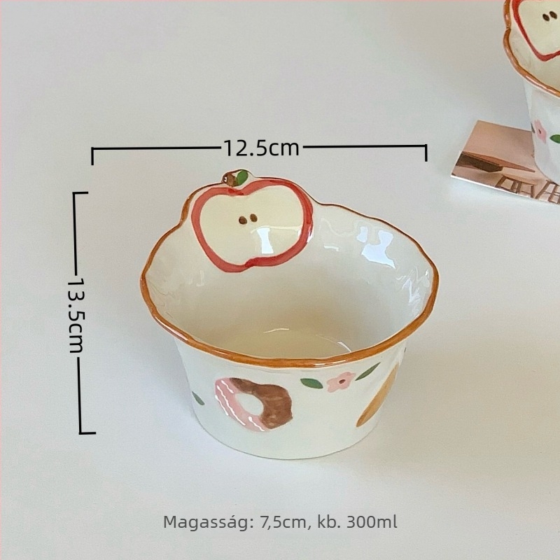 Porcelán mélytál ins-stílusú, underglaze felülettel, kör alakú, mikrózható, reggelire és desszerthez.