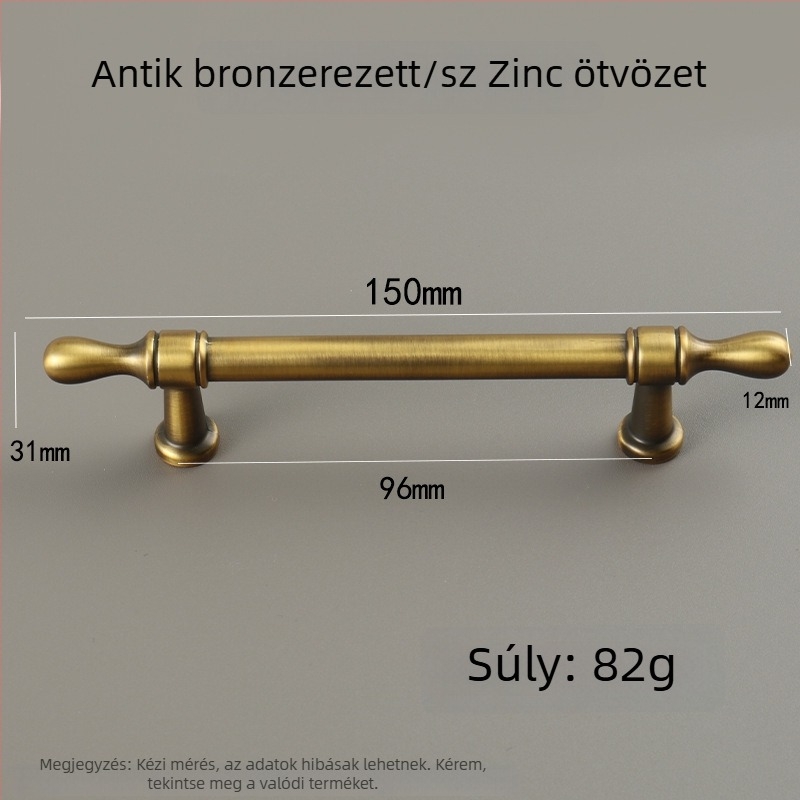 Gardrób fogantyú – francia középkori stílus, cinkötvözet öntött, felületre szerelhető, rúdszerű forma, elektroplatált