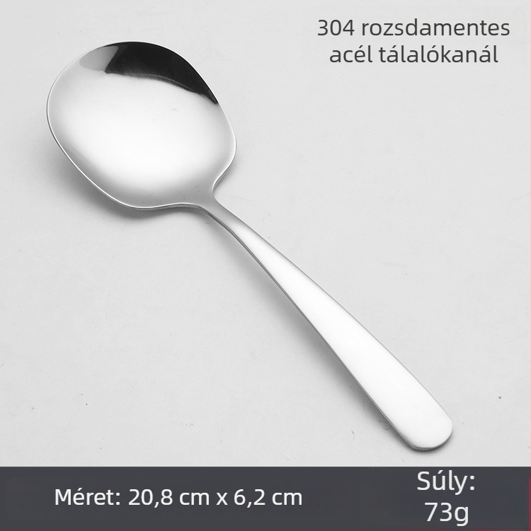 304 rozsdamentes acél tálalókanál – felnőtteknek, szállodák és éttermek számára, modern egyszerű stílus, polírozott felület, logó nyomtatva
