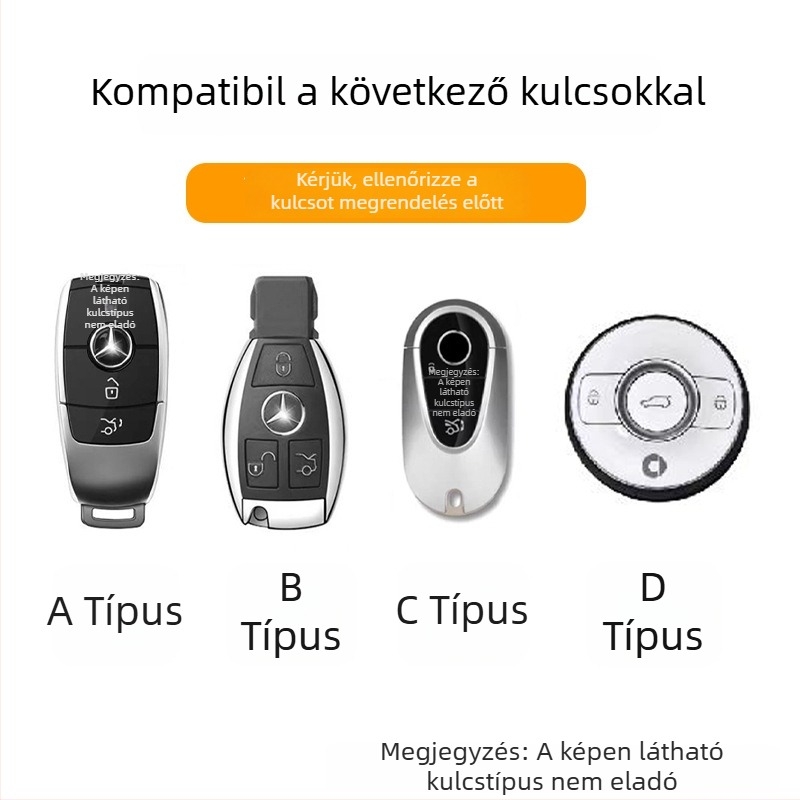 Mercedes-Benz kulcstartó fedél C-Class/A-Class/GLA/GLC260 – AB modell, anyag: Más