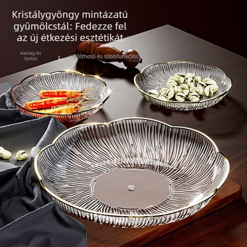 Virágmintás gyümölcstál háztartási használatra; műanyag; egyszerű stílus; 2024 nyárra piacra kerül; Other Home márka.