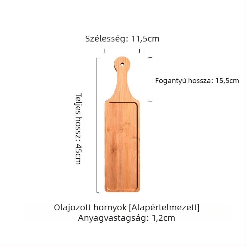 Fából készült téglalap alakú tálalótál marhahús és bárányhús számára, sík tál, olajos felület, modern egyszerű stílus, minta 69850