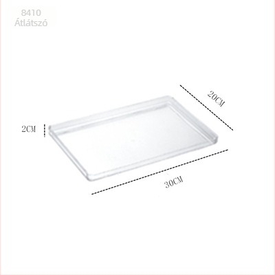 PC műanyag téglalap alakú teás tálca átlátszó matt felülettel, anti-drop, szállodák, éttermek és vendégszobák számára