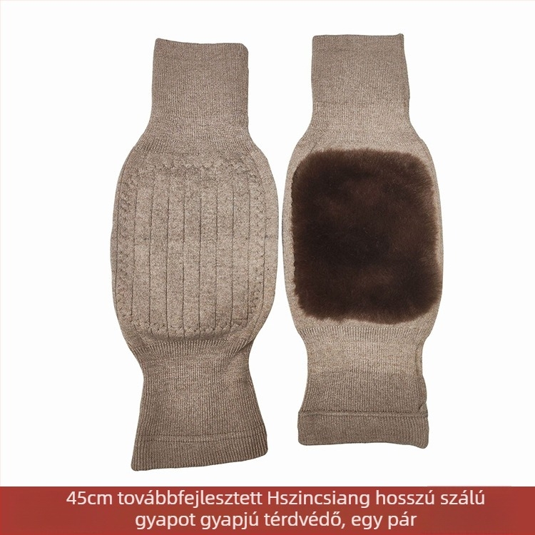 Kasmír gyapjú térdsleevek időseknek, csúszásmentes, őszi–téli meleg védelmet nyújtva a fázó lábaknak