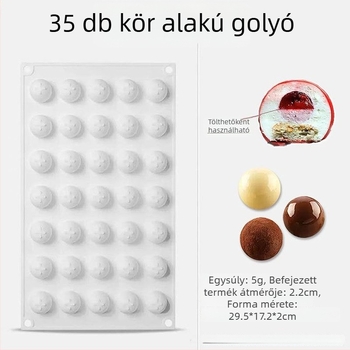 Szilikonból készült süteményformák — különböző gömb és félkör alakú minták; anyag: szilikon; kategória: sütőformák/tortaformák; stílus: modern minimalist; csomagolás: egyedi csomagolás