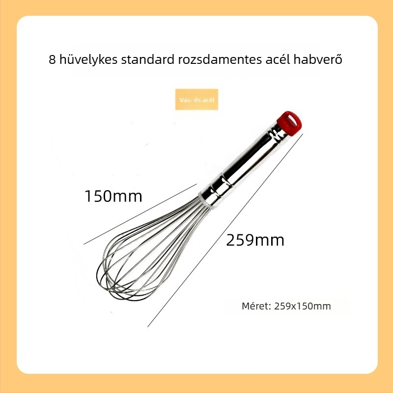 Kézi tojásfelverő 304 rozsdamentes acélból, kerek fogantyúval, Hongping márka, modern minimalista stílus