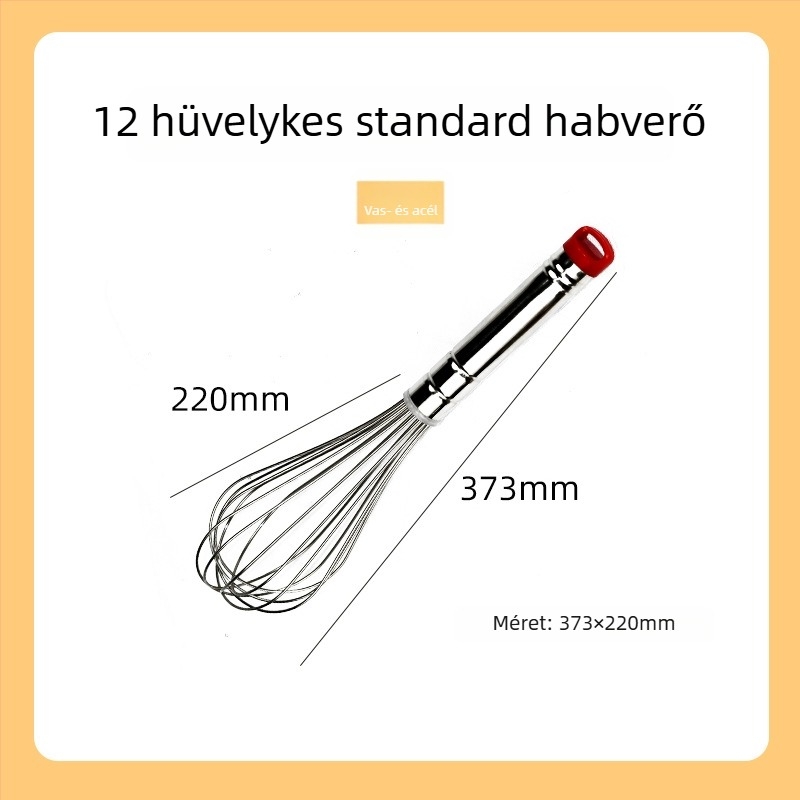 Kézi tojásfelverő 304 rozsdamentes acélból, kerek fogantyúval, Hongping márka, modern minimalista stílus