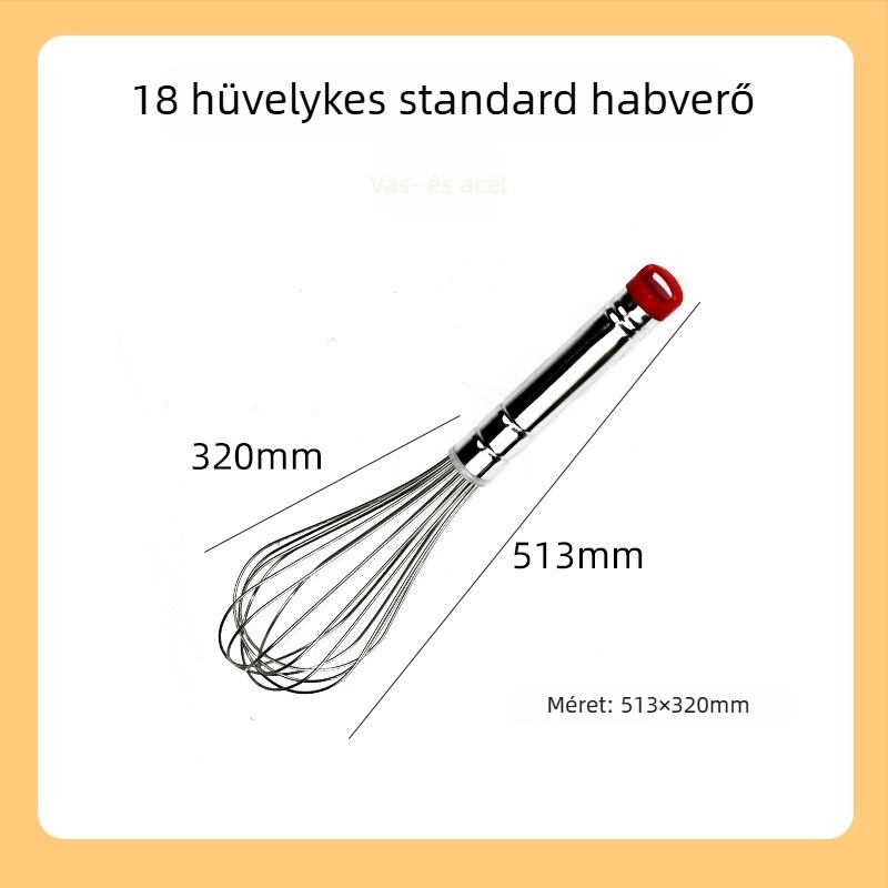 Kézi tojásfelverő 304 rozsdamentes acélból, kerek fogantyúval, Hongping márka, modern minimalista stílus