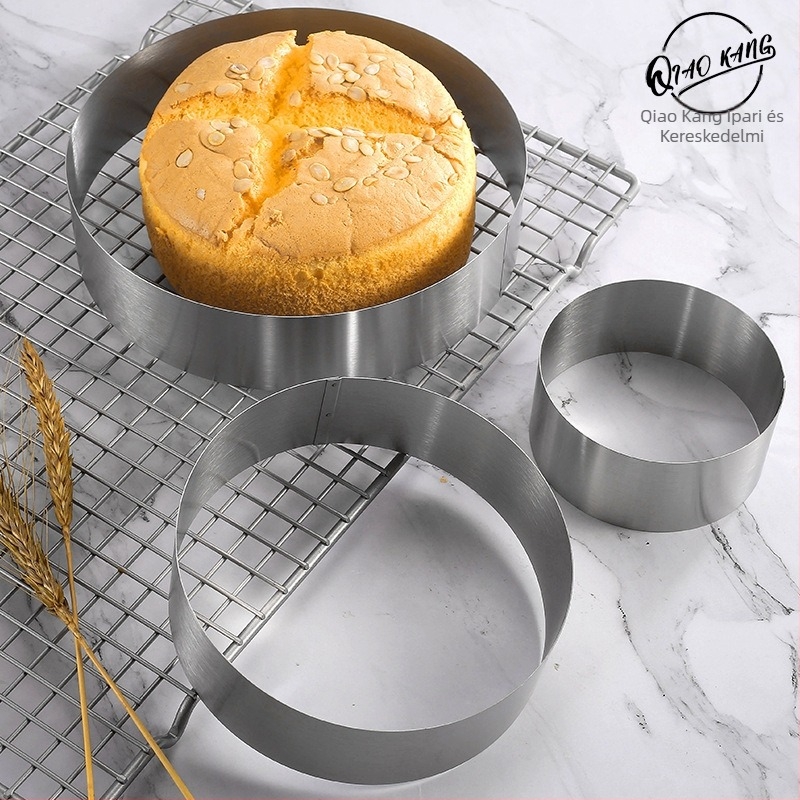 Rozsdamentes acél mousse gyűrű torta forma készlet, 3 darab