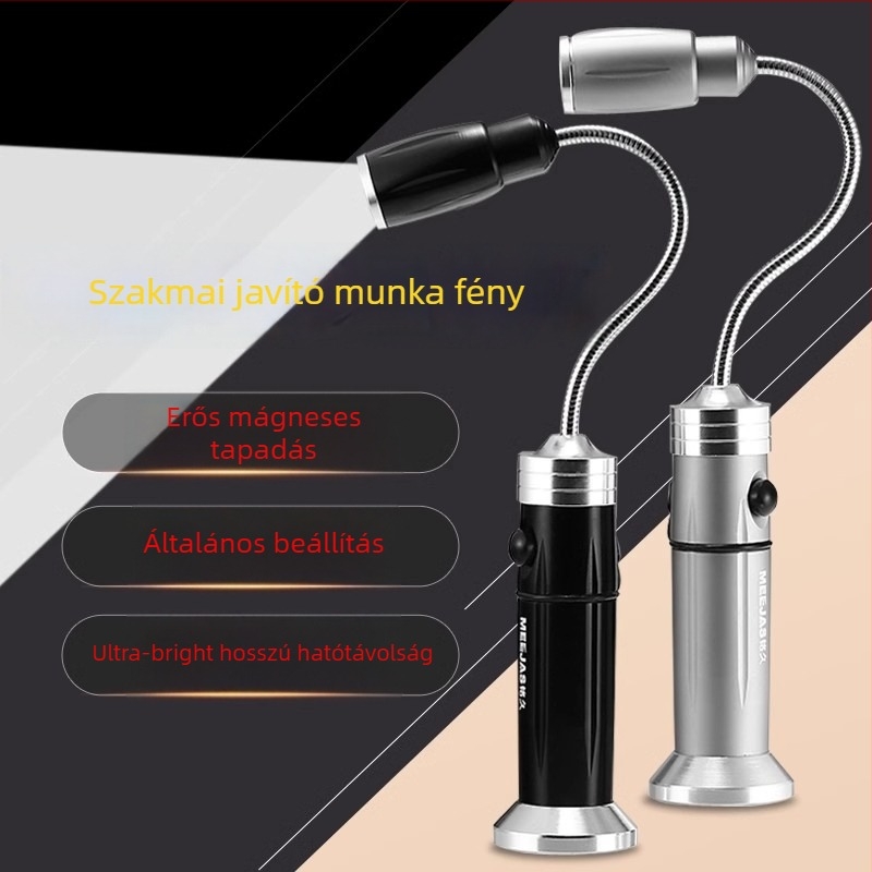 LED tömlős munkalámpa, Ledora chip, újratölthető, állítható fókusz, test alumínium ötvözet, ≤100 lm