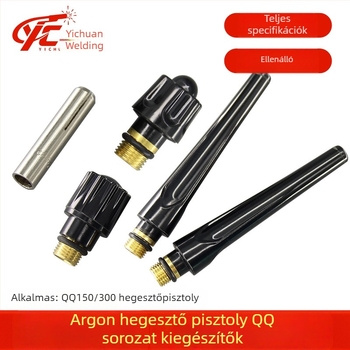 QQ150/300 sorozat Wolfrámet elektróda tartó vezető darab rövid és hosszú sapkával – réz/bakelit, nikkelezett bevonat; argon ívhegesztő tartozék