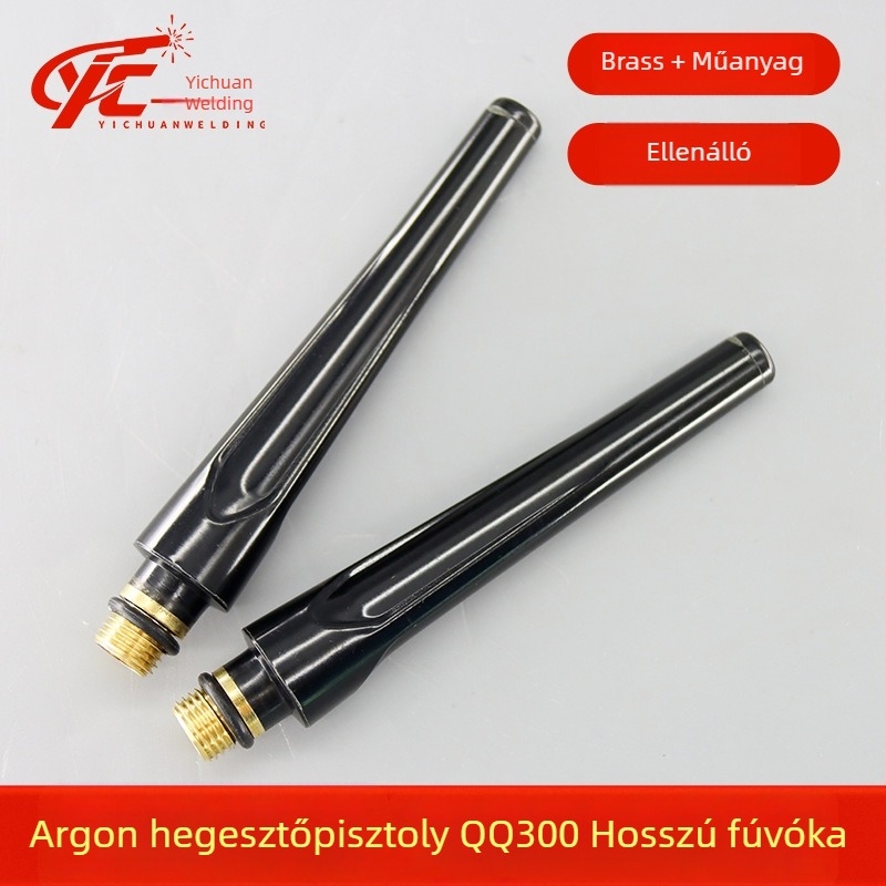 QQ150/300 sorozat Wolfrámet elektróda tartó vezető darab rövid és hosszú sapkával – réz/bakelit, nikkelezett bevonat; argon ívhegesztő tartozék