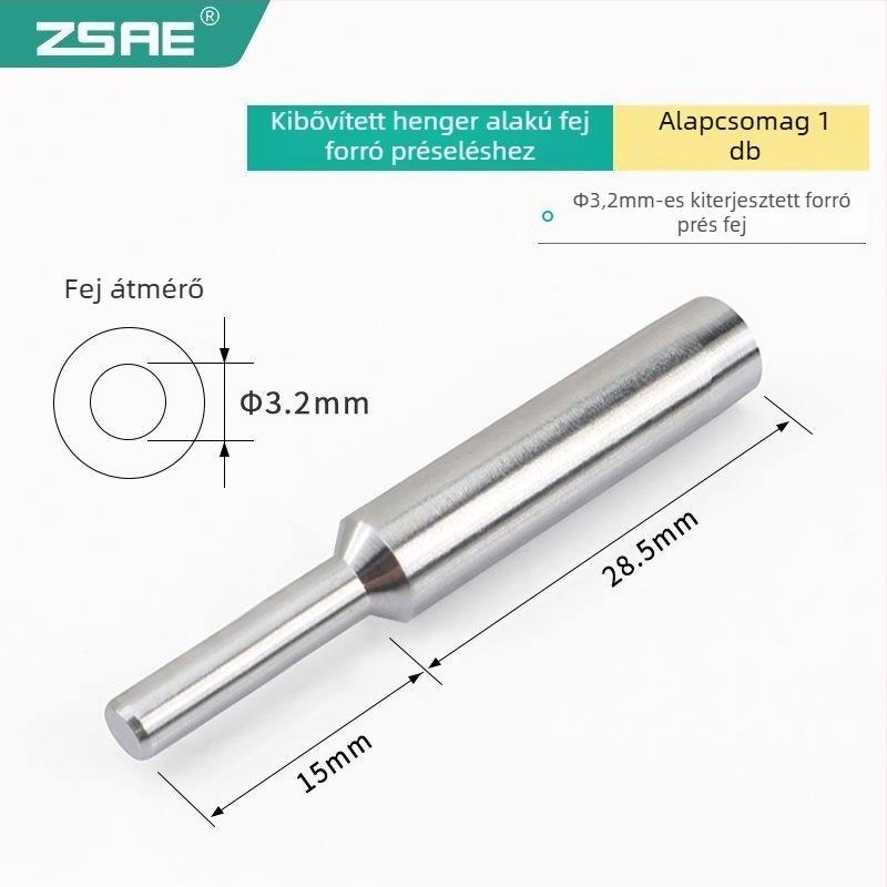 Forrasztófej meleg préshez, 936-os modell, hosszított, négyszögletes és kerek hornyolt kialakítású, műanyag