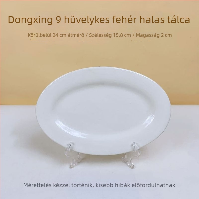 Halas tál, kerámia, ovális, modern minimalist stílus, aláglazúros díszítés