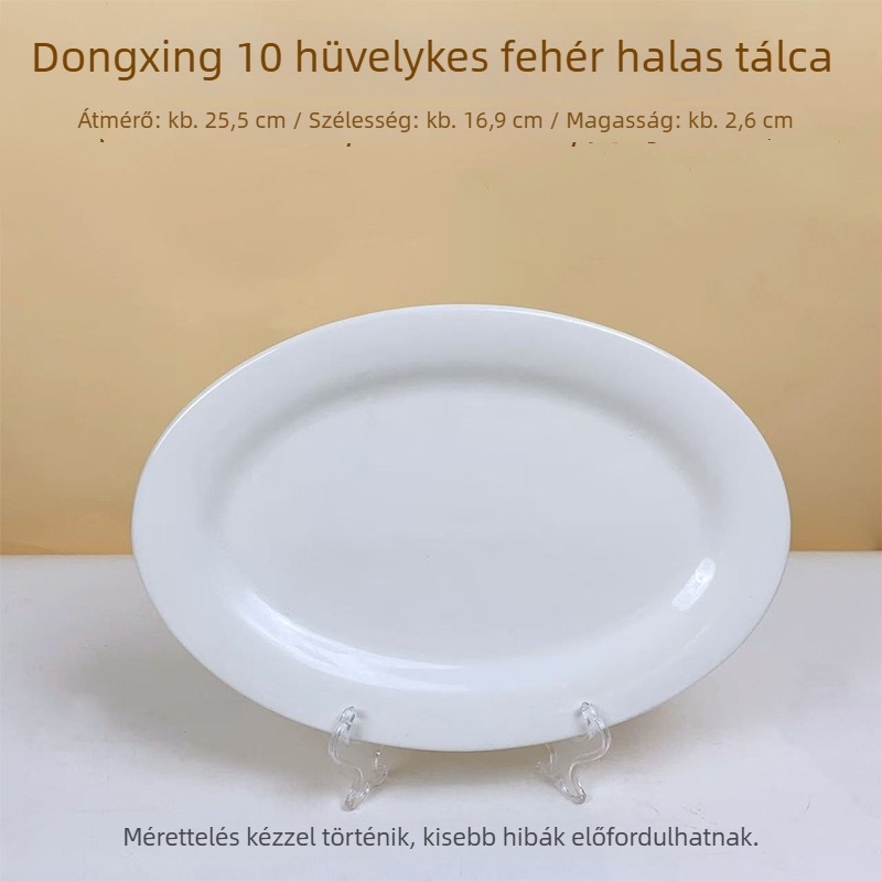 Halas tál, kerámia, ovális, modern minimalist stílus, aláglazúros díszítés