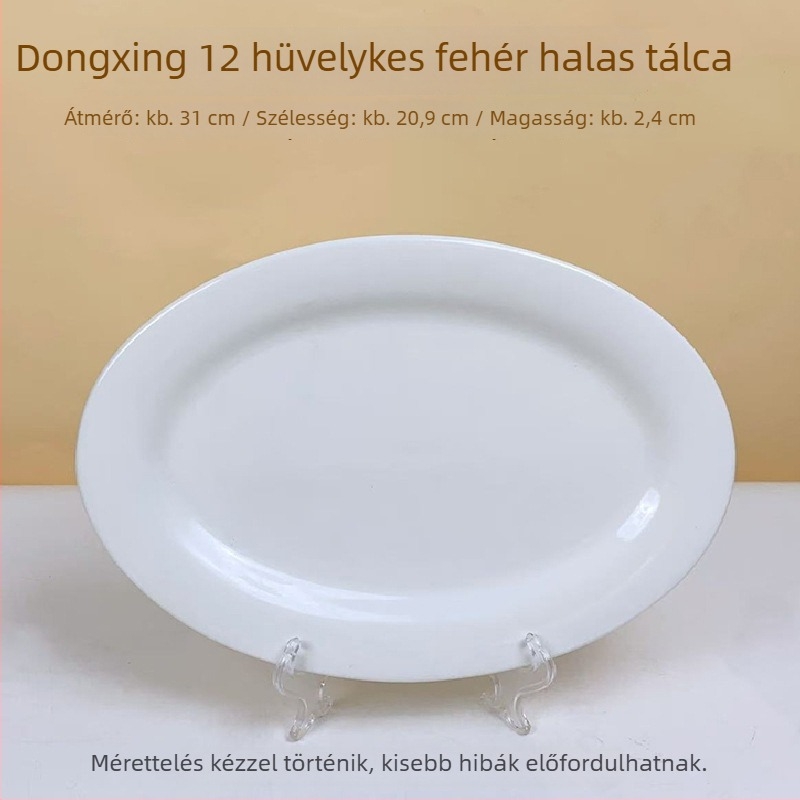 Halas tál, kerámia, ovális, modern minimalist stílus, aláglazúros díszítés