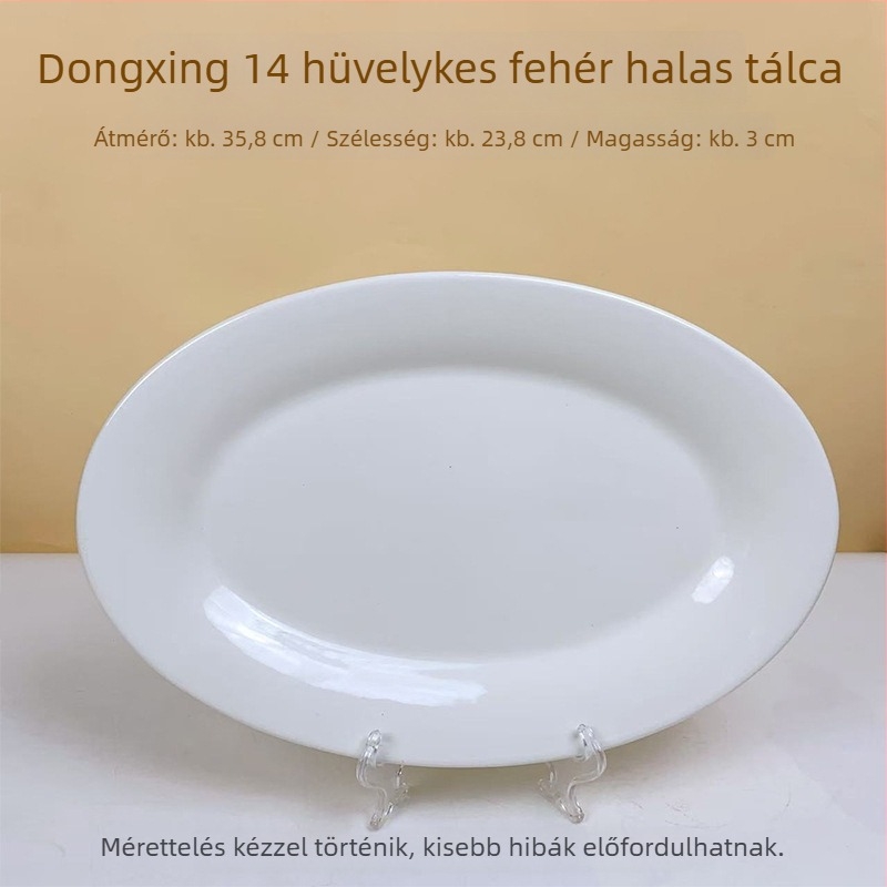 Halas tál, kerámia, ovális, modern minimalist stílus, aláglazúros díszítés