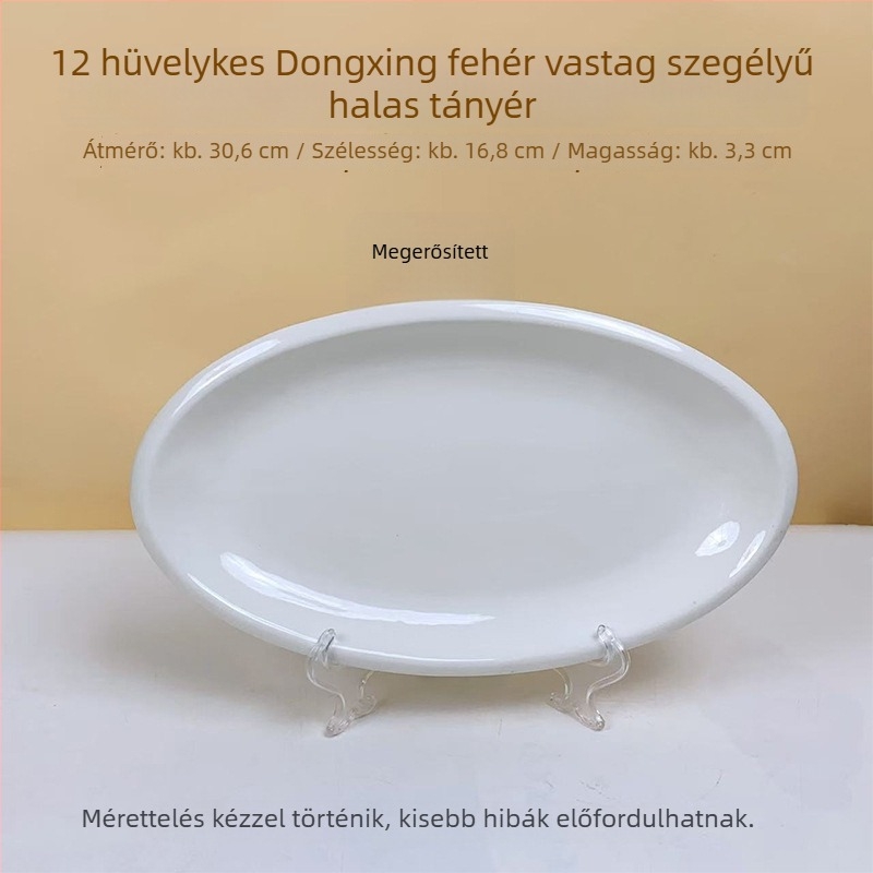 Halas tál, kerámia, ovális, modern minimalist stílus, aláglazúros díszítés