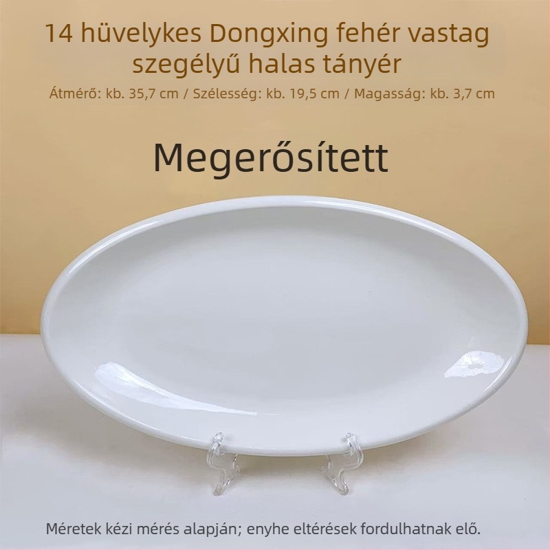 Halas tál, kerámia, ovális, modern minimalist stílus, aláglazúros díszítés