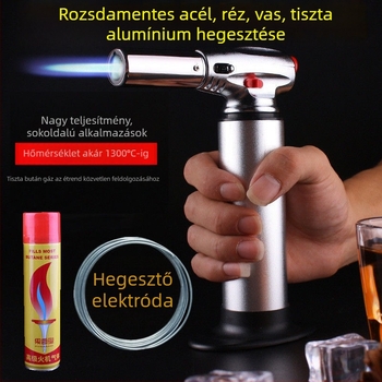 Hordozható hegesztőpisztoly rozsdamentes acél, réz, vas és alumínium számára — max. 1800°C-os hőmérséklet; kompakt hideg levegővel működő eszköz