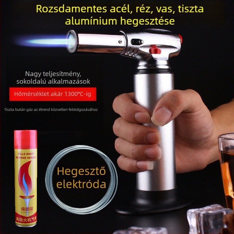 Hordozható hegesztőpisztoly rozsdamentes acél, réz, vas és alumínium számára — max. 1800°C-os hőmérséklet; kompakt hideg levegővel működő eszköz
