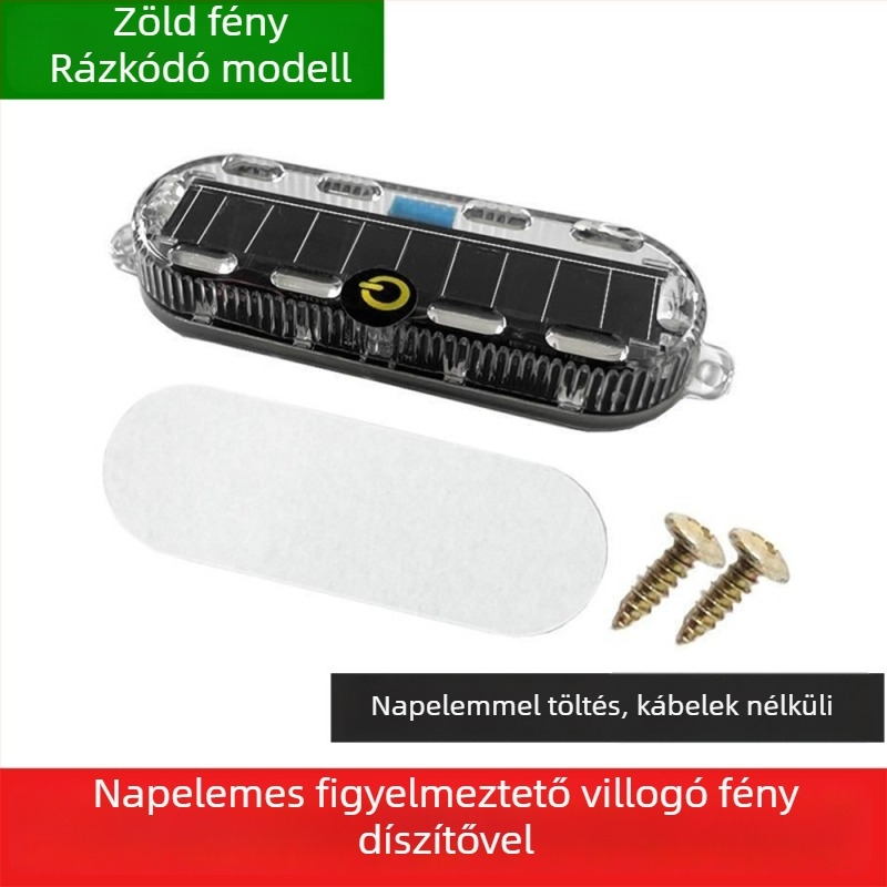 Napelemes figyelmeztető strob fénye autókhoz és teherautókhoz – vízálló, modell Small oval solar strobe light, feszültség 3.7V, teljesítmény 3W, anyag PC LED solar