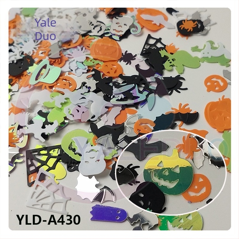 Aranyfényű PVC flitterek – Halloween sorozat, színpadi sapka, jelmez- és DIY kiegészítők