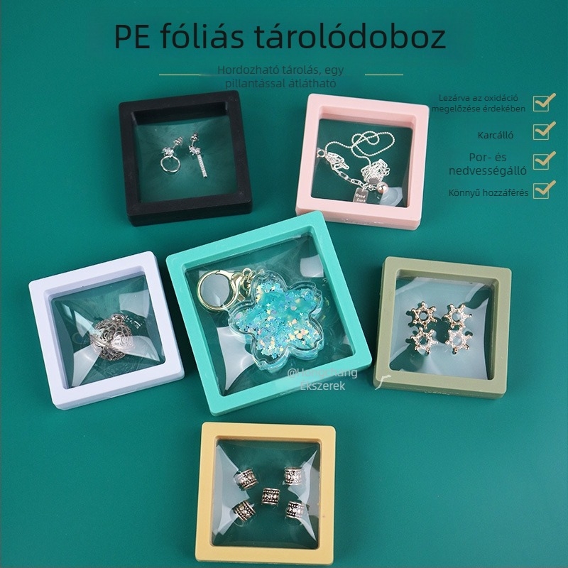 Hordozható, többfunkciós ékszerdoboz gyűrűk, nyakláncok, karkötők és fülbevalók számára; por- és nedvességálló, modern minimalista stílus