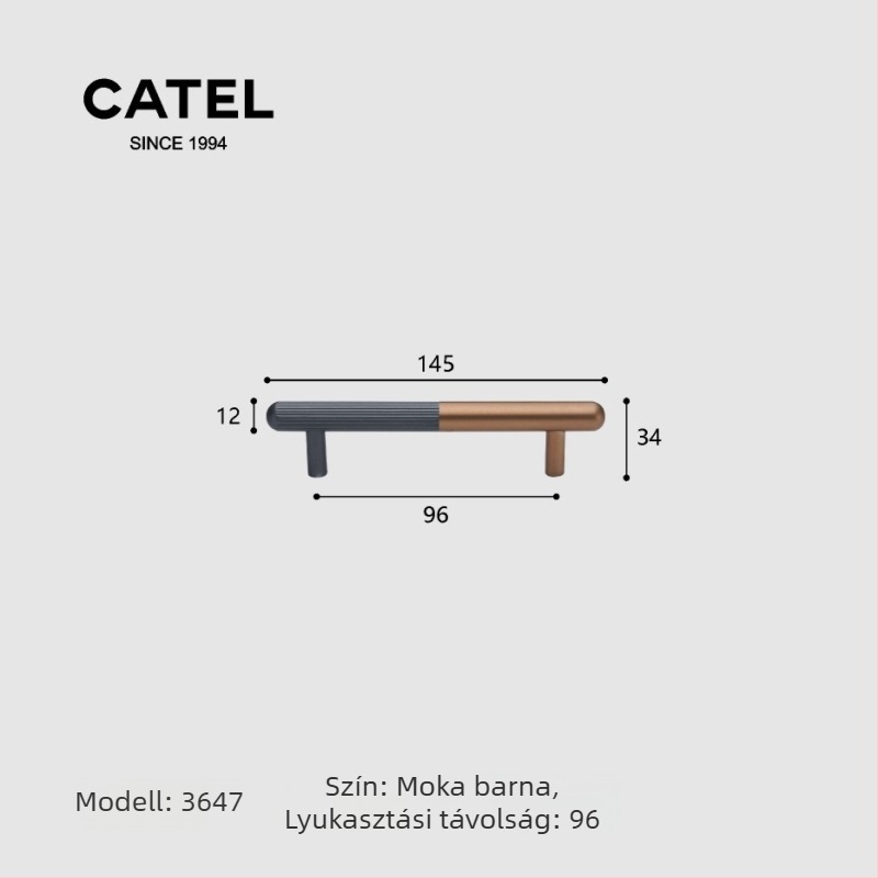 Carter 3647 – Szekrény-, ajtófogantyú Space alumíniumból, tömör, személyre szabott, modern minimalista stílus, hosszú fogantyú