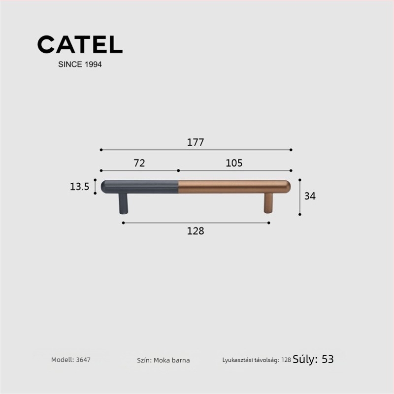 Carter 3647 – Szekrény-, ajtófogantyú Space alumíniumból, tömör, személyre szabott, modern minimalista stílus, hosszú fogantyú
