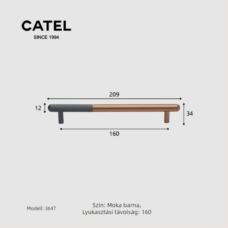 Carter 3647 – Szekrény-, ajtófogantyú Space alumíniumból, tömör, személyre szabott, modern minimalista stílus, hosszú fogantyú
