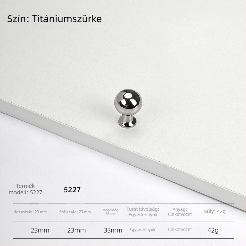 Szekrényajtó fogantyú – cink ötvözet, elektrolitikus bevonattal, modern minimalista stílus, modellek 5227/5837/5376/6104