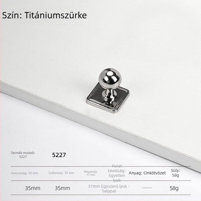 Szekrényajtó fogantyú – cink ötvözet, elektrolitikus bevonattal, modern minimalista stílus, modellek 5227/5837/5376/6104