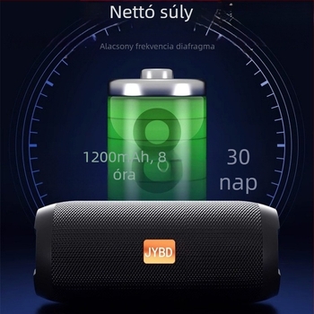 Voice of Berlin Bluetooth hangszóró subwooferrel - IPX7 vízálló, 100 Hz-20 kHz, SNR ≥70 dB, Bluetooth/TF/USB/AUX