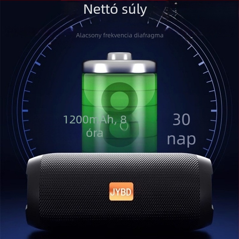 Voice of Berlin Bluetooth hangszóró subwooferrel - IPX7 vízálló, 100 Hz-20 kHz, SNR ≥70 dB, Bluetooth/TF/USB/AUX