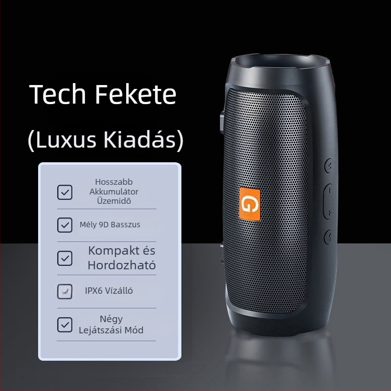 Voice of Berlin Bluetooth hangszóró subwooferrel - IPX7 vízálló, 100 Hz-20 kHz, SNR ≥70 dB, Bluetooth/TF/USB/AUX