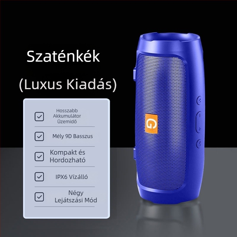 Voice of Berlin Bluetooth hangszóró subwooferrel - IPX7 vízálló, 100 Hz-20 kHz, SNR ≥70 dB, Bluetooth/TF/USB/AUX