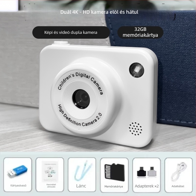 H2 mini digitális kamera – 20,1 MP, 8x optikai zoom, fix objektív, hordozható HD kamera utazásokhoz