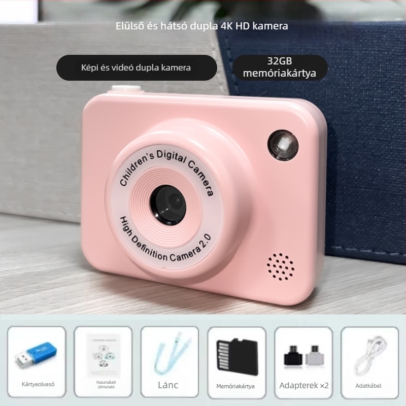 H2 mini digitális kamera – 20,1 MP, 8x optikai zoom, fix objektív, hordozható HD kamera utazásokhoz