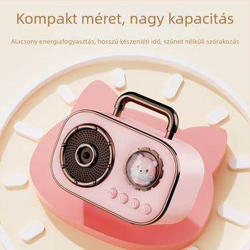 Hordozható Bluetooth hangszóró, Bluetooth 5.3; Frekvencia-válasz 100 Hz–20 kHz; SNR ≥60 dB; Hatótáv 10 m; Beépített akkumulátor 500–800 mAh