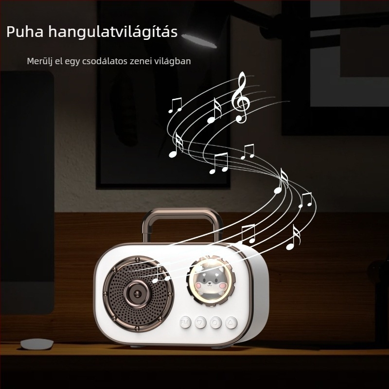 Hordozható Bluetooth hangszóró, Bluetooth 5.3; Frekvencia-válasz 100 Hz–20 kHz; SNR ≥60 dB; Hatótáv 10 m; Beépített akkumulátor 500–800 mAh