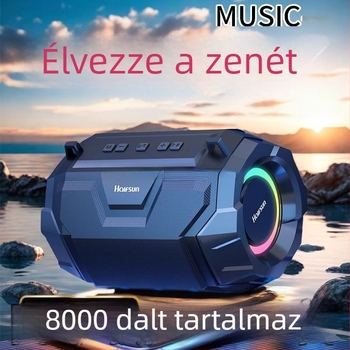 Bluetooth hangszóró 4.0, 5W, IPX7 vízálló, 100Hz-20kHz, SNR ≥70dB