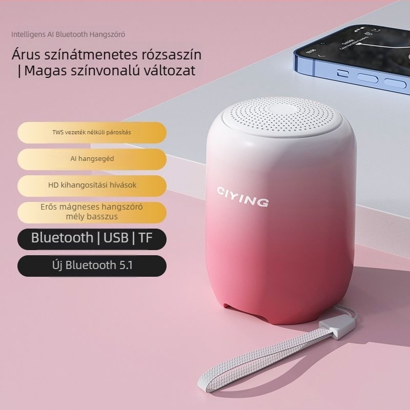 Bluetooth hangszóró IPX7 vízálló, 100 Hz–20 kHz tartomány, SNR ≥ 70 dB, beépített akkumulátor nélkül